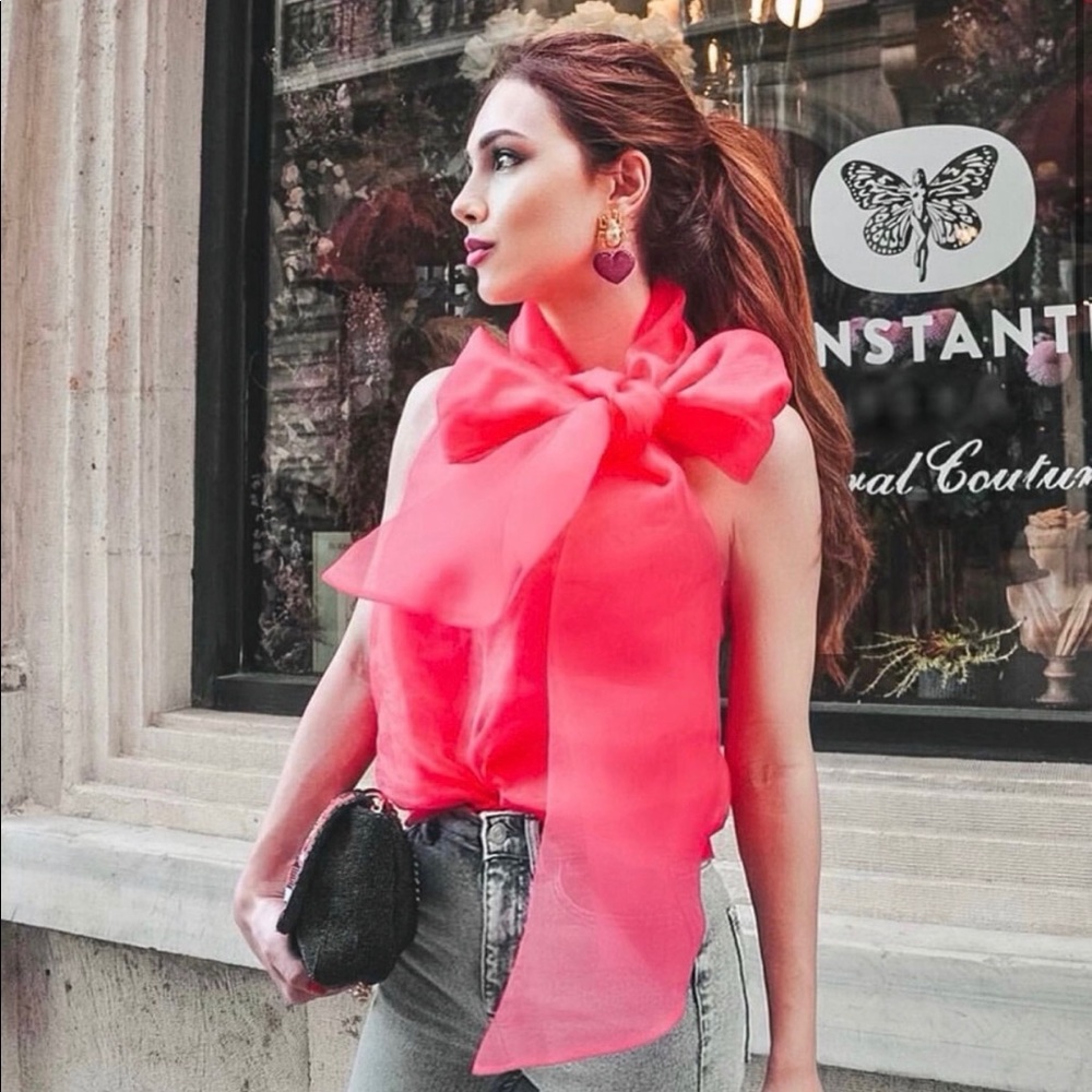 Zara semi sheer blouse